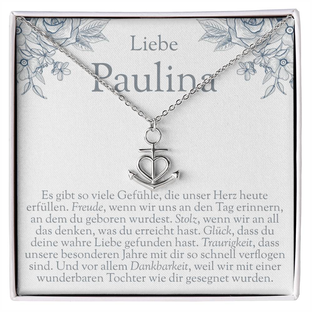 Geschenk für Tochter zur Hochzeit mit Halskette und personalisierter Karte