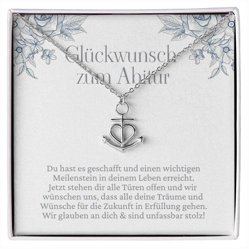 Abitur Geschenk Mädchen – Schmuckset mit Halskette, Karte und Box