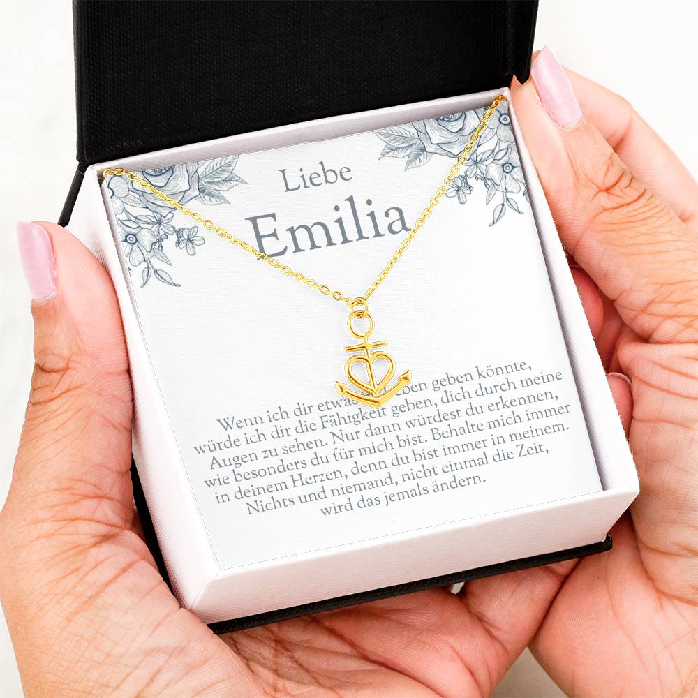 Personalisierte Schmuckkarte mit Wunschnamen und emotionalem Text, präsentiert als ideales Geburtstagsgeschenk Teenager Mädchen.