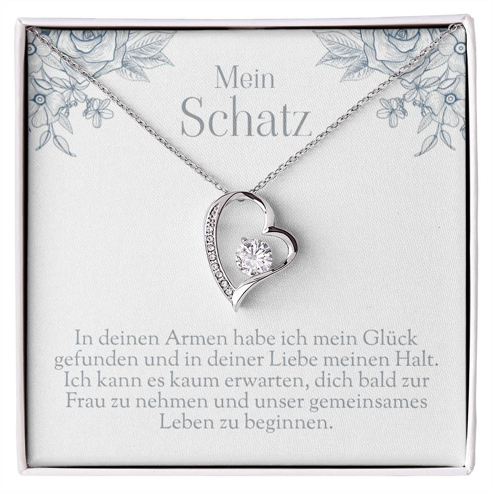 'In deinen Armen' Funkelndes Herz Halskette