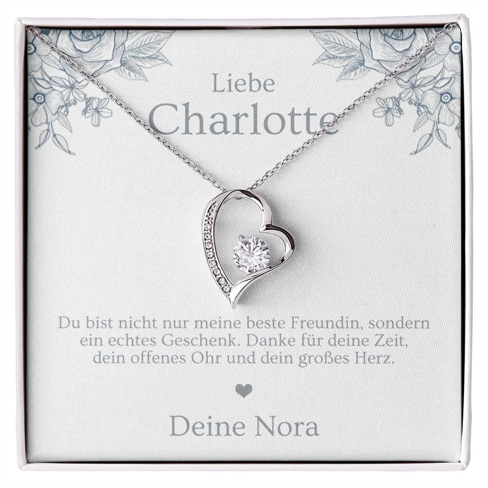 Beste Freundin Geschenk: personalisierte Halskette in edler Schmuckbox mit Karte