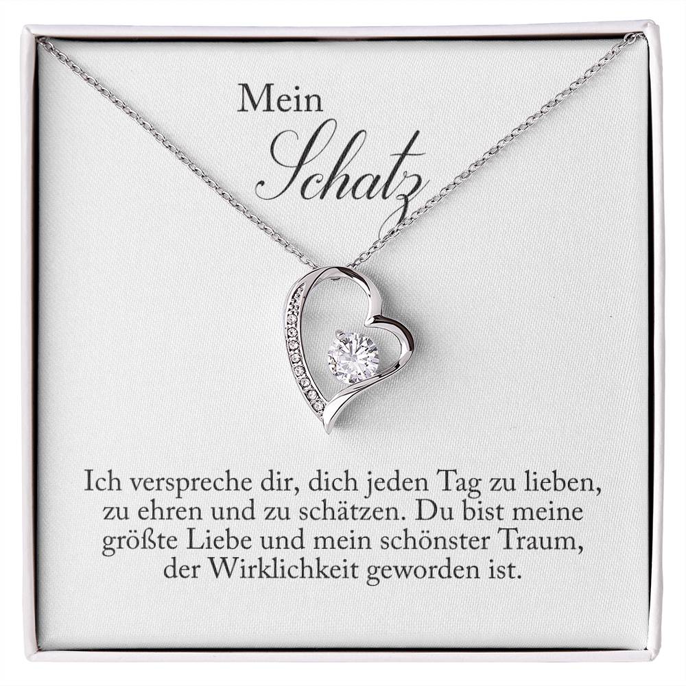 'Ich verspreche dir' Funkelndes Herz Halskette