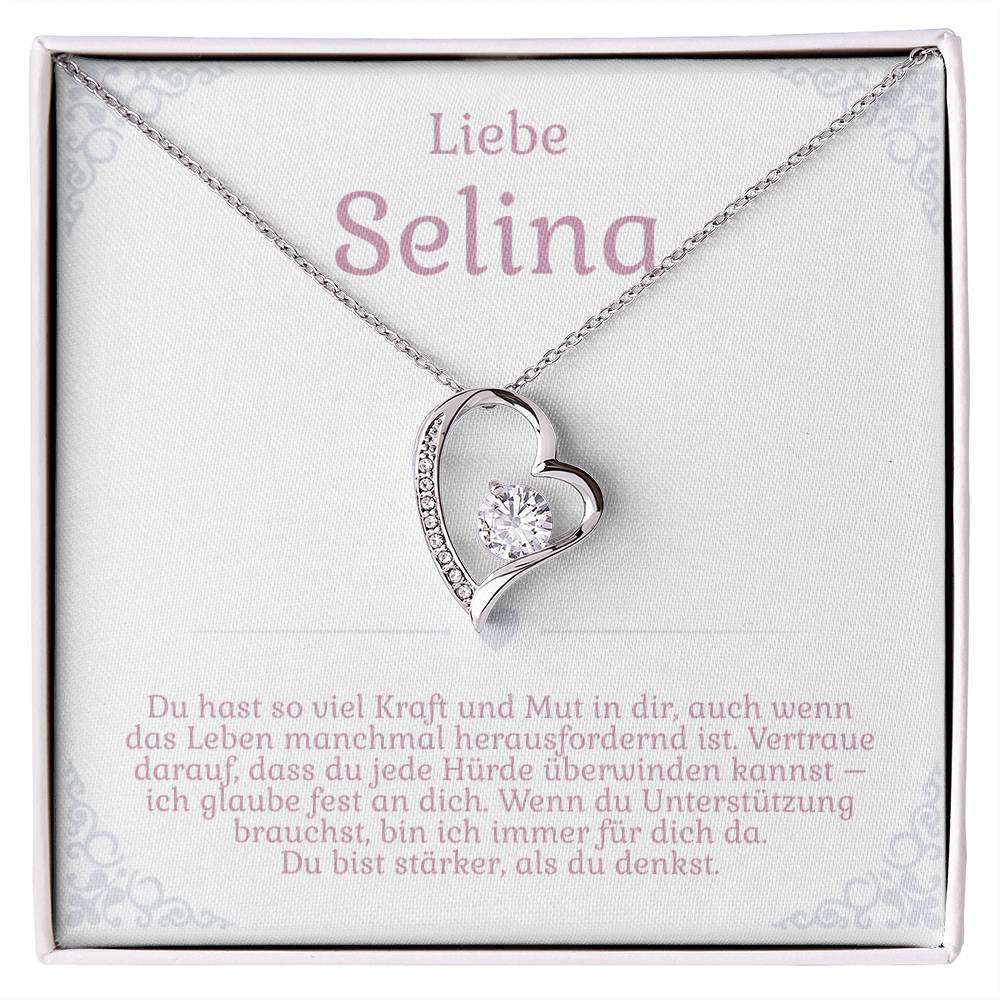 'Du hast so viel Kraft' Funkelndes Herz Halskette