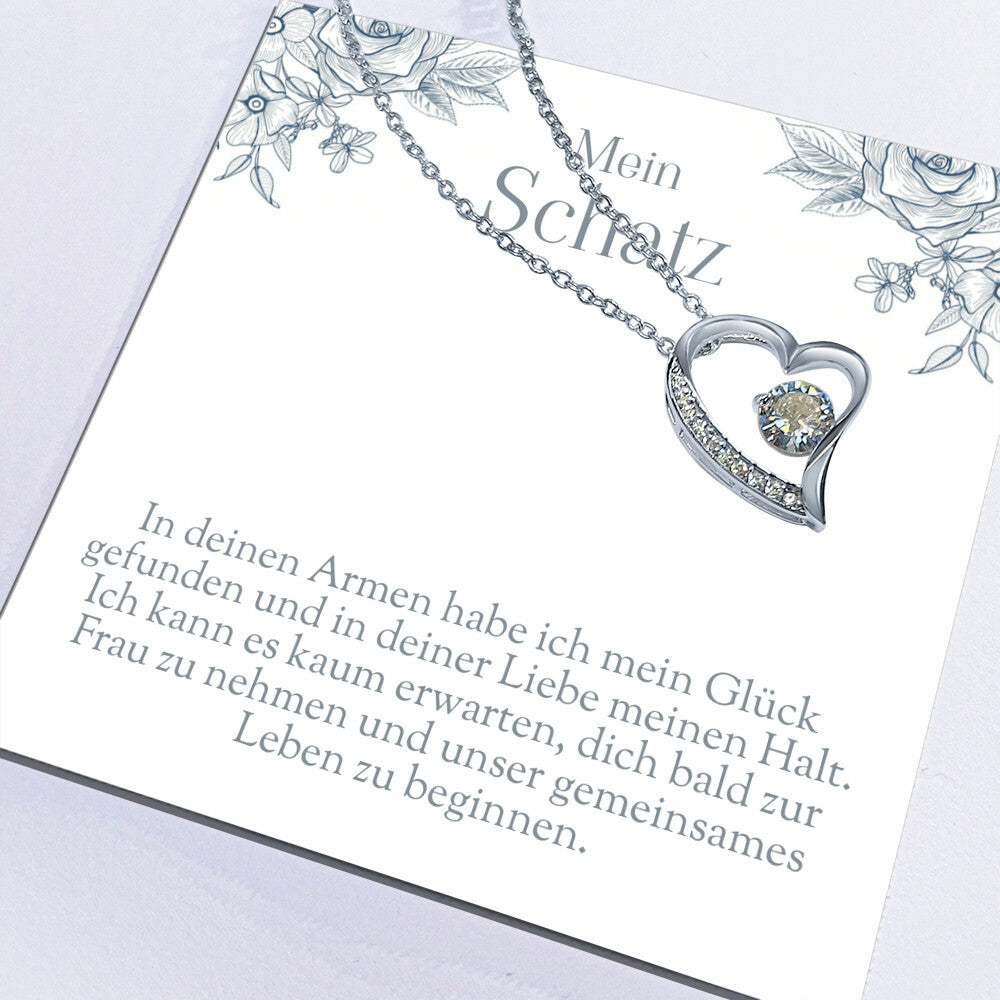 'In deinen Armen' Funkelndes Herz Halskette