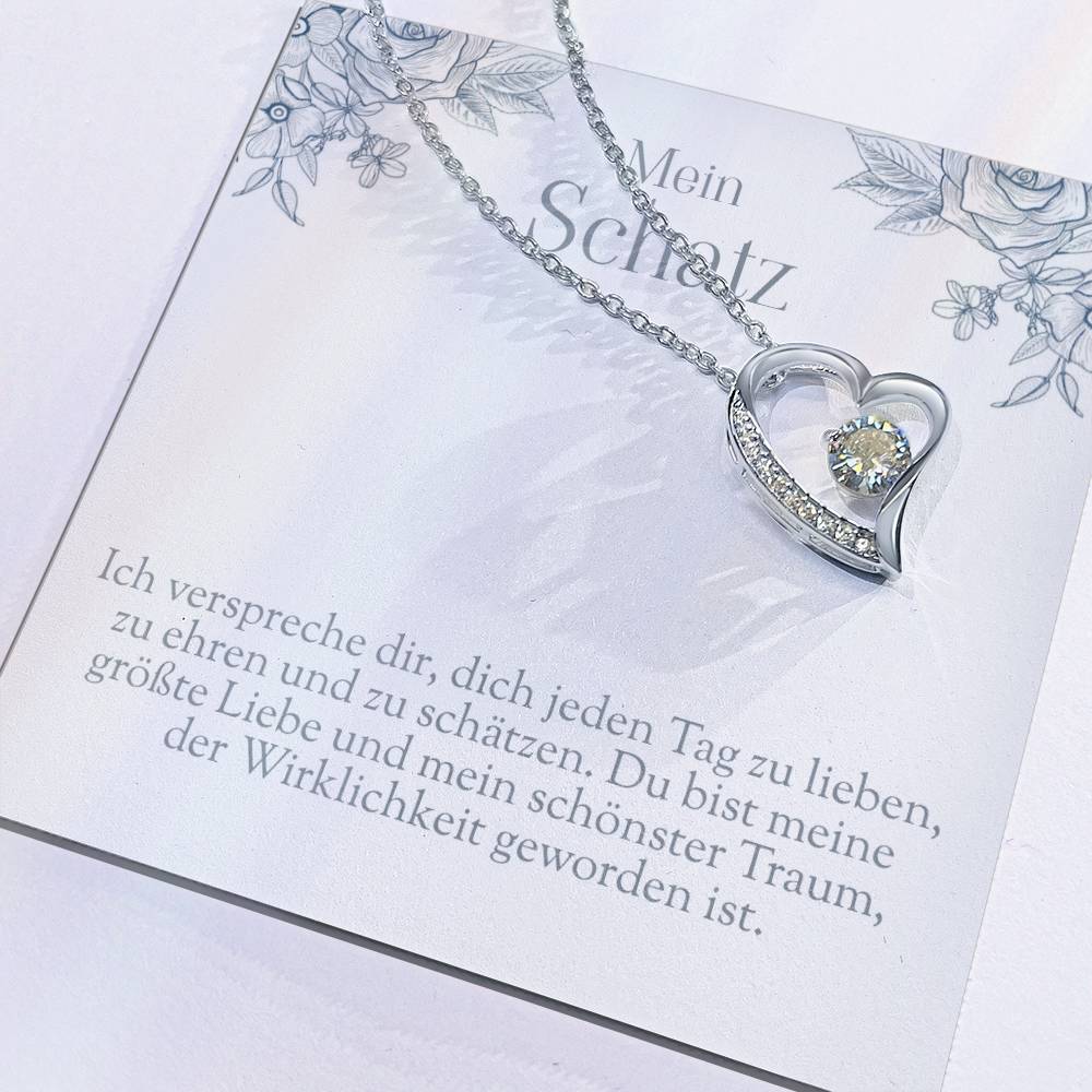 'Ich verspreche dir' Funkelndes Herz Halskette