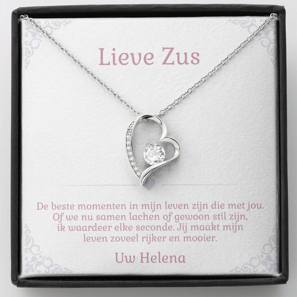 Cadeau voor grote zus - Elegante halsketting in juwelendoos