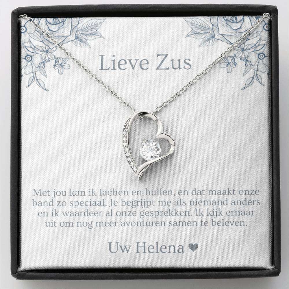 Leuk cadeau voor zussen - Schattige ketting met gepersonaliseerde kaart