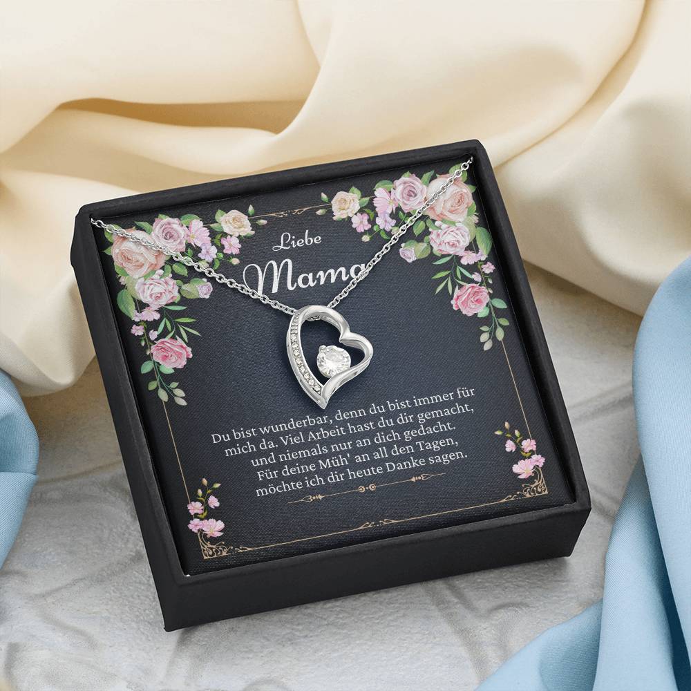 Halskette Mama Geschenk mit Zirkonia Anhänger