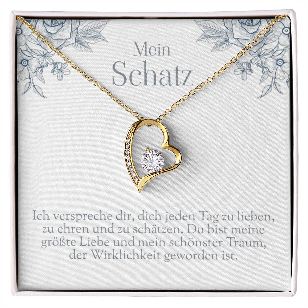'Ich verspreche dir' Funkelndes Herz Halskette
