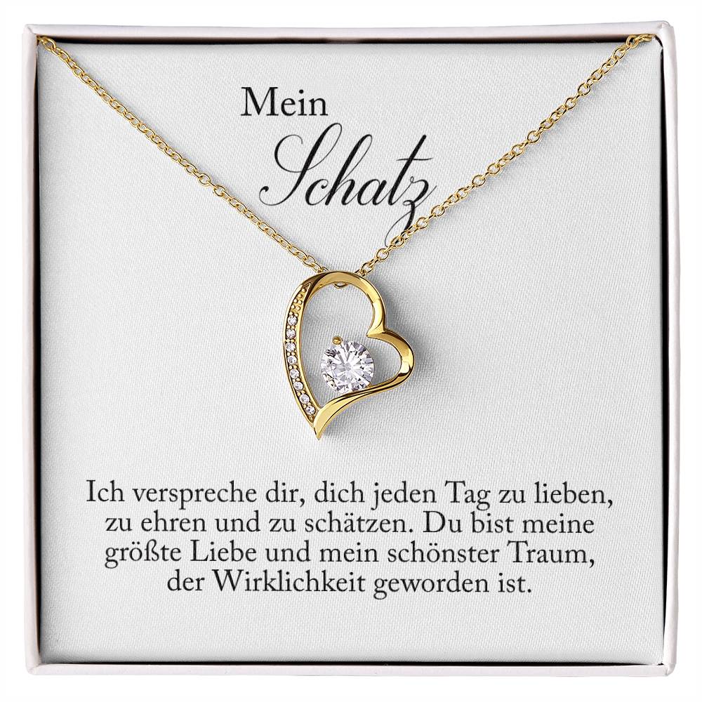 'Ich verspreche dir' Funkelndes Herz Halskette