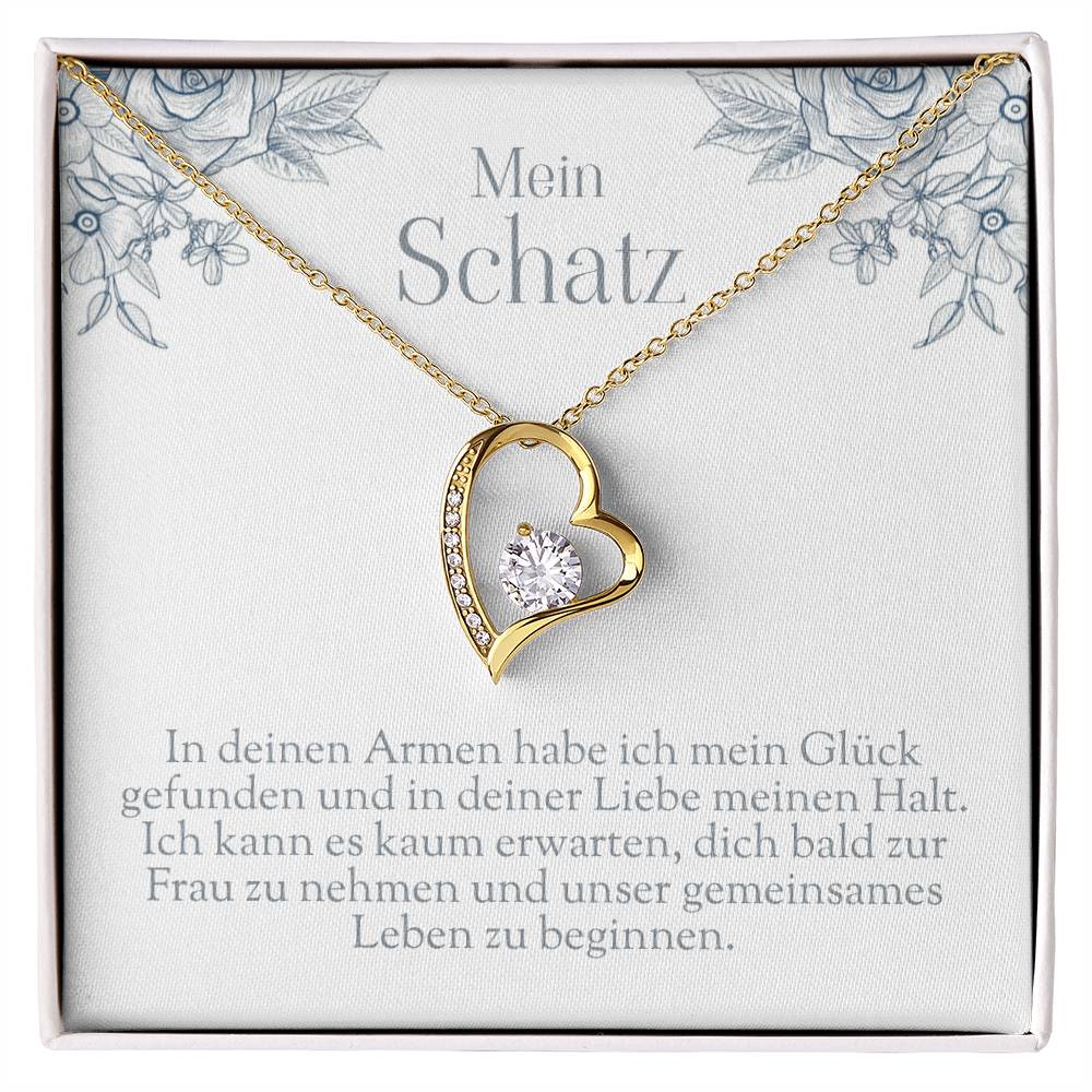 'In deinen Armen' Funkelndes Herz Halskette