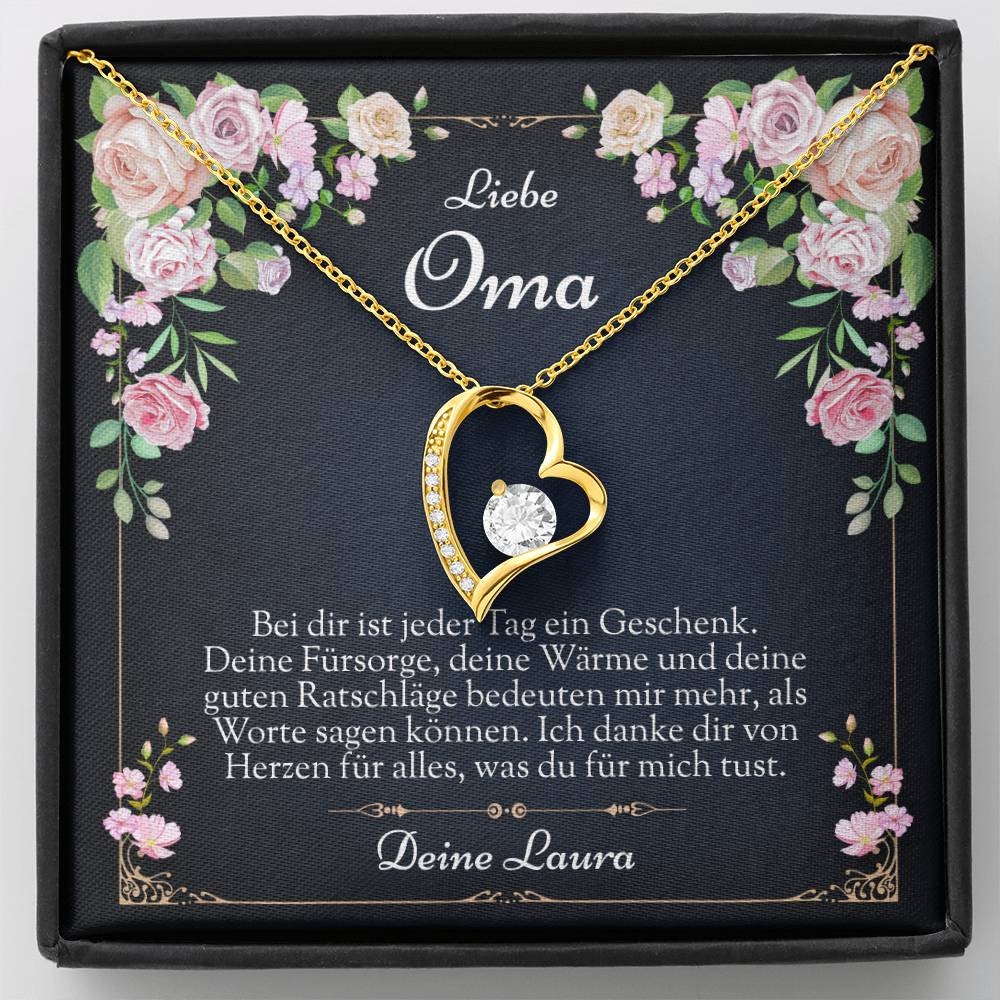 Enkel schenkt Oma Kette – Persönliches Schmuckgeschenk mit Karte