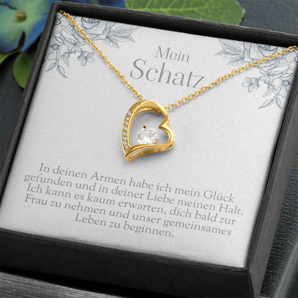 'In deinen Armen' Funkelndes Herz Halskette