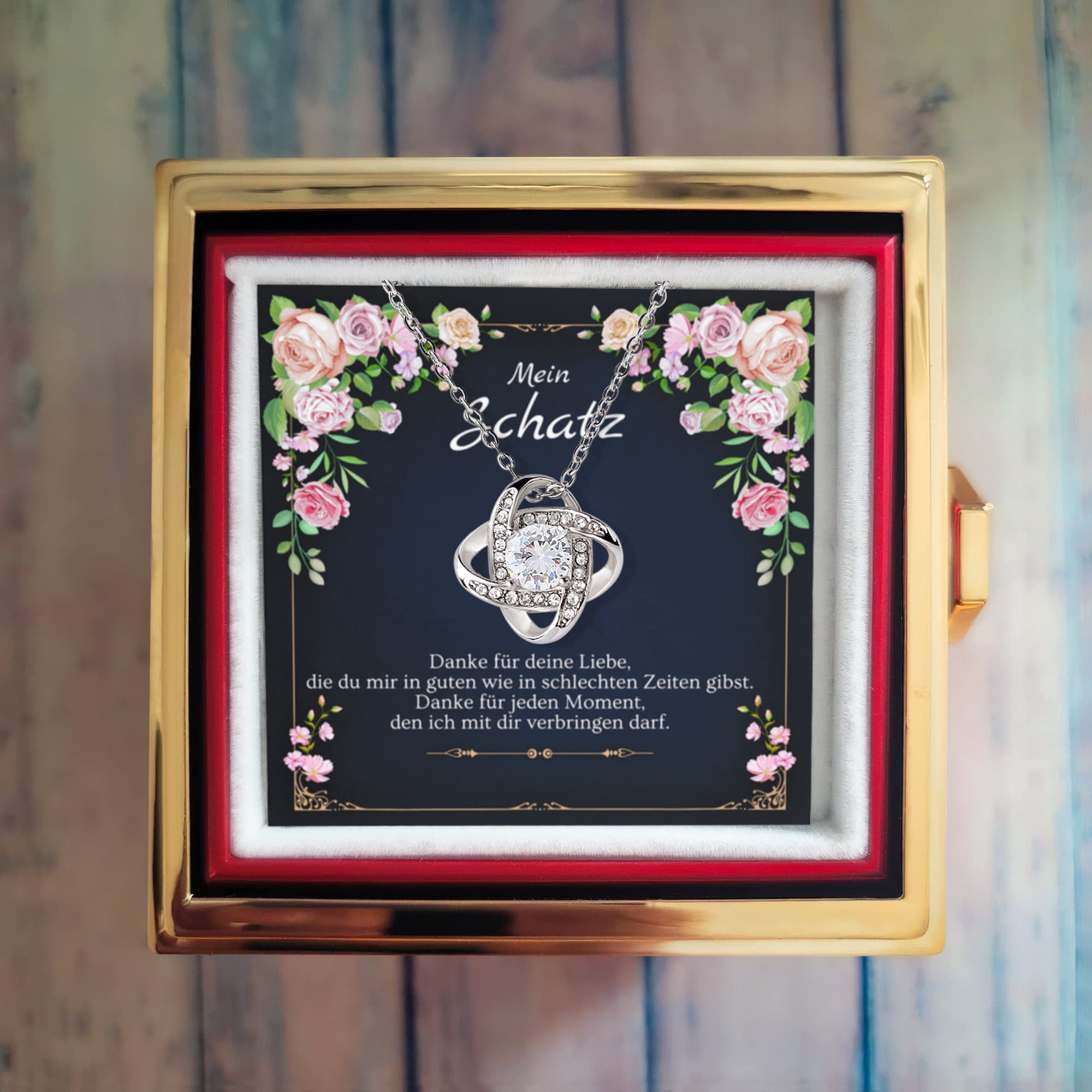 Geschenk für Ehefrau nach Geburt – Schmuck und ewige Rose im Set