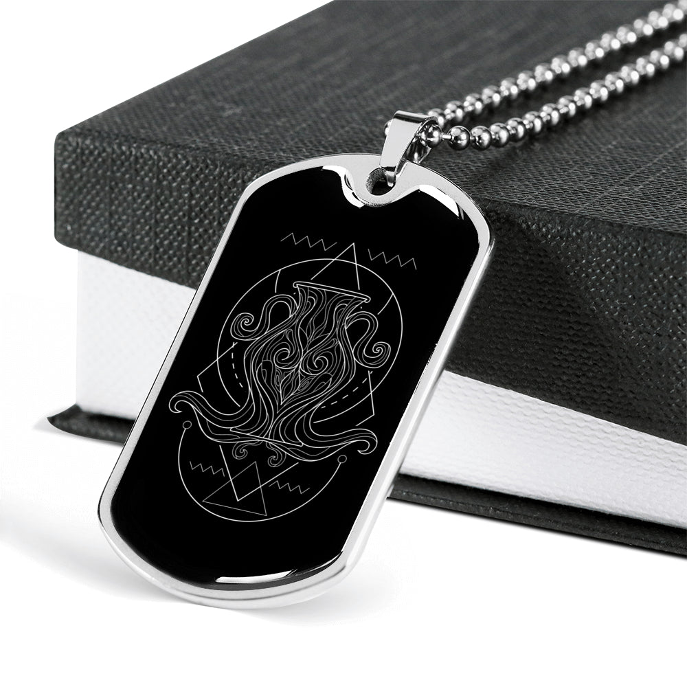 Collier Dog Tag 'Zodiaque Verseau'