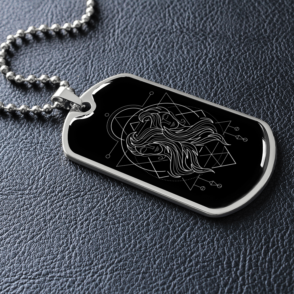Collier Dog Tag 'Zodiaque Gémeaux'