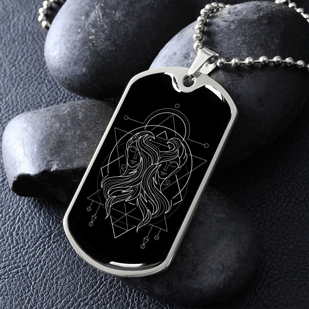 Dog Tag Collar 'Zodiaco Géminis'