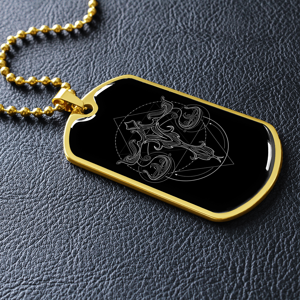 Collana con piastrina per cani 'Zodiaco Bilancia'