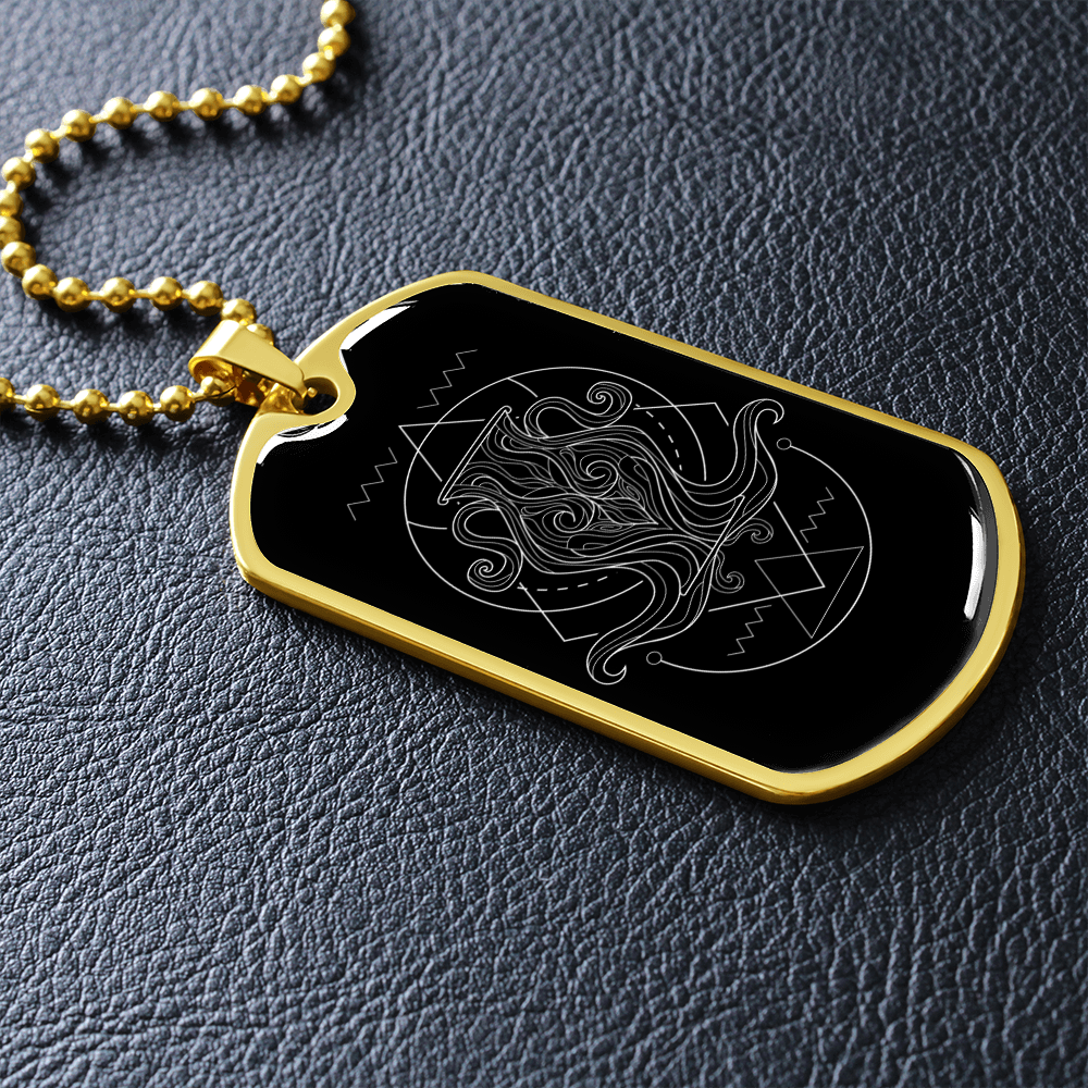 Collier Dog Tag 'Zodiaque Verseau'