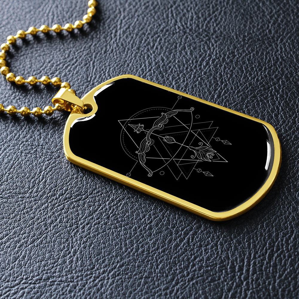 Collana con piastrina per cani 'Zodiaco Sagittario'