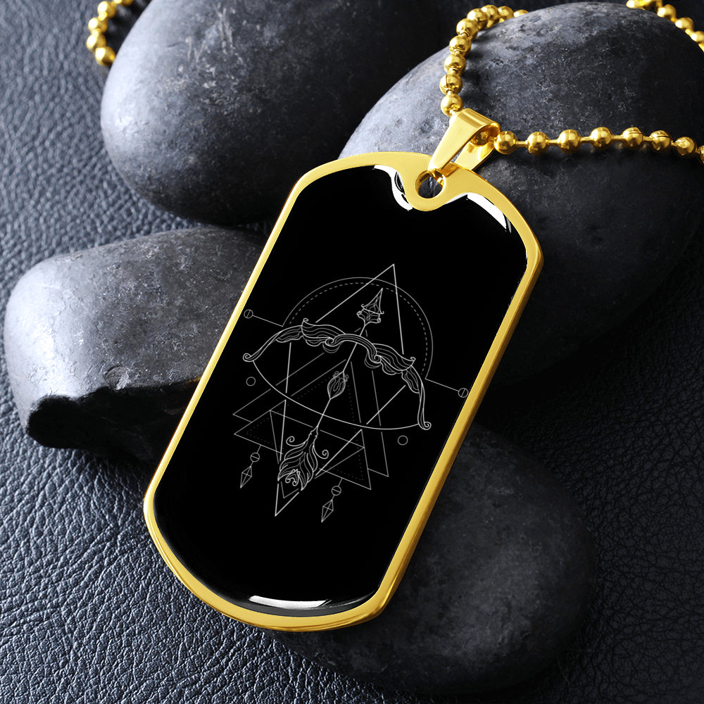 Collana con piastrina per cani 'Zodiaco Sagittario'