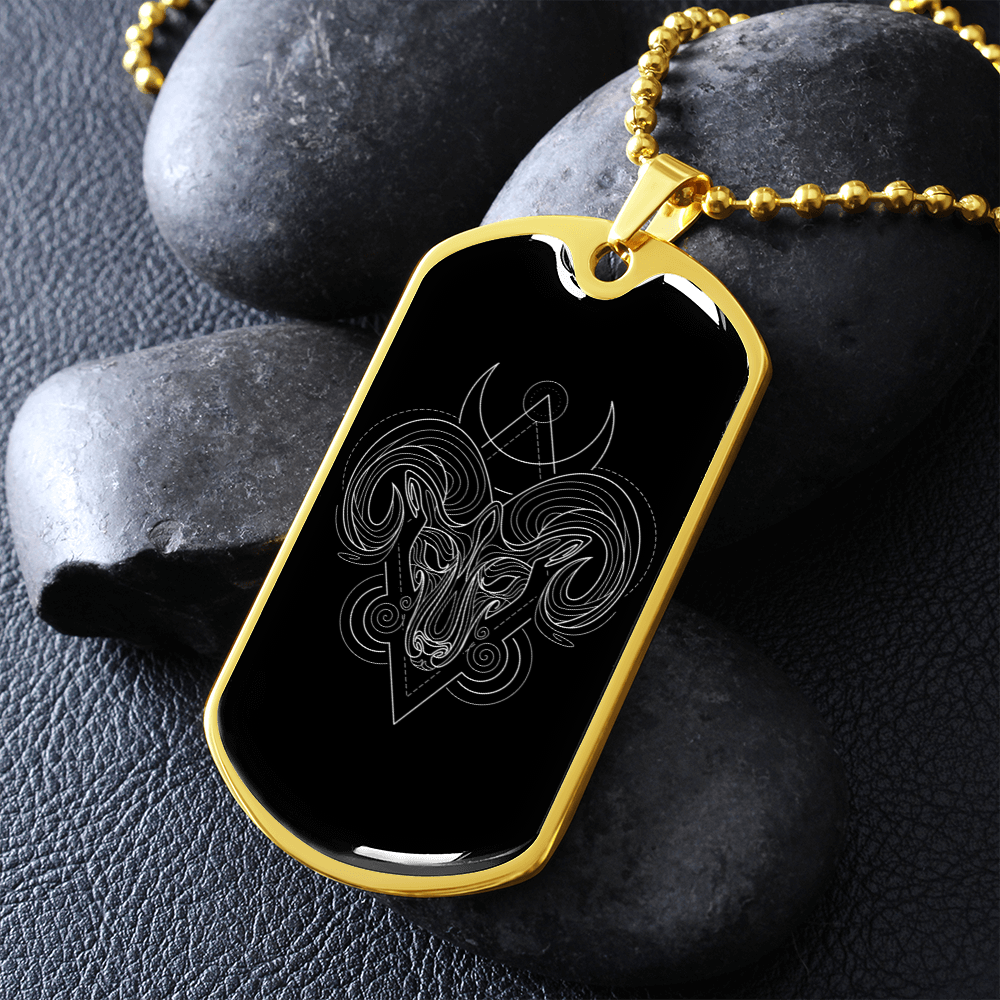 Collana con piastrina per cani 'Zodiaco Ariete'