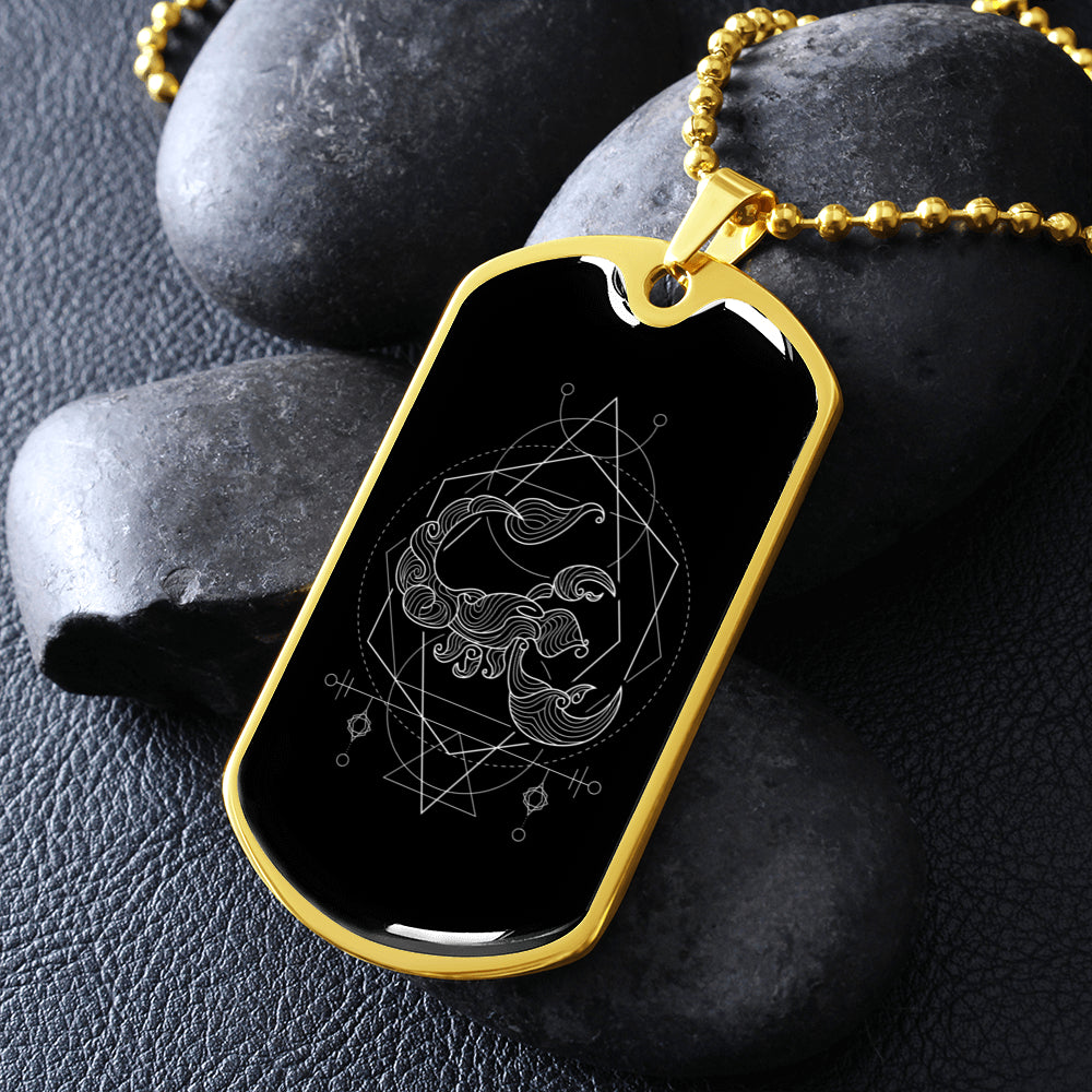 Collana con piastrina per cani 'Zodiac Scorpio'