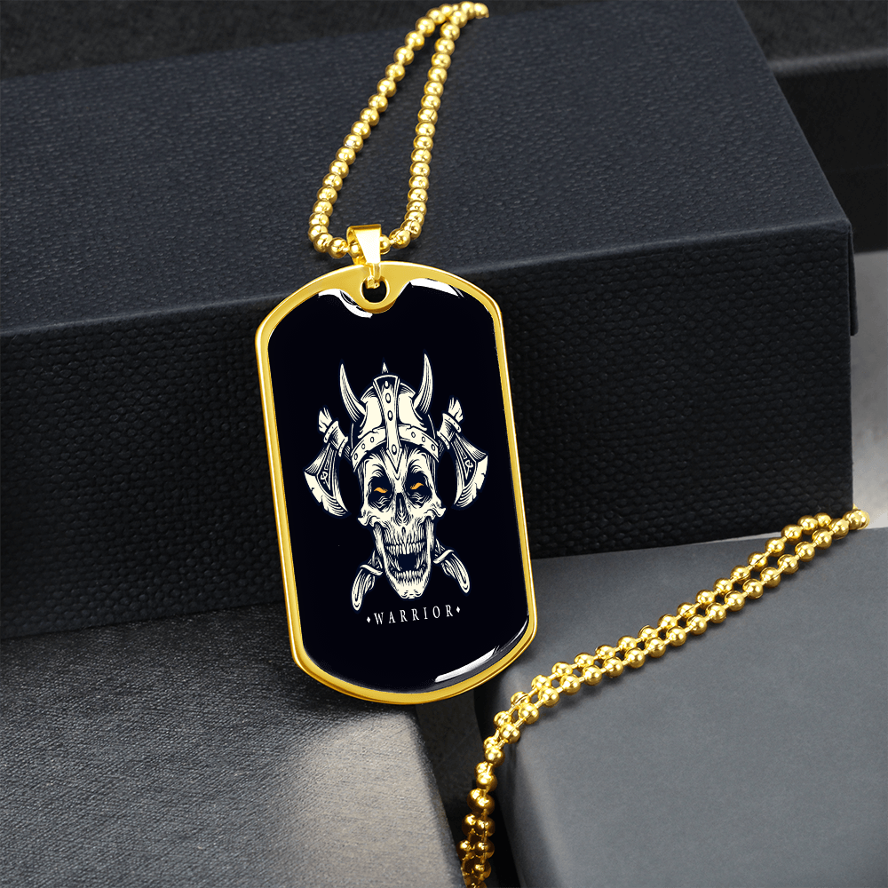 totenkopf kette gold