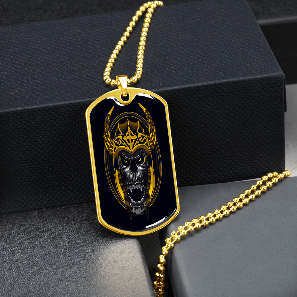 totenkopf kette gold