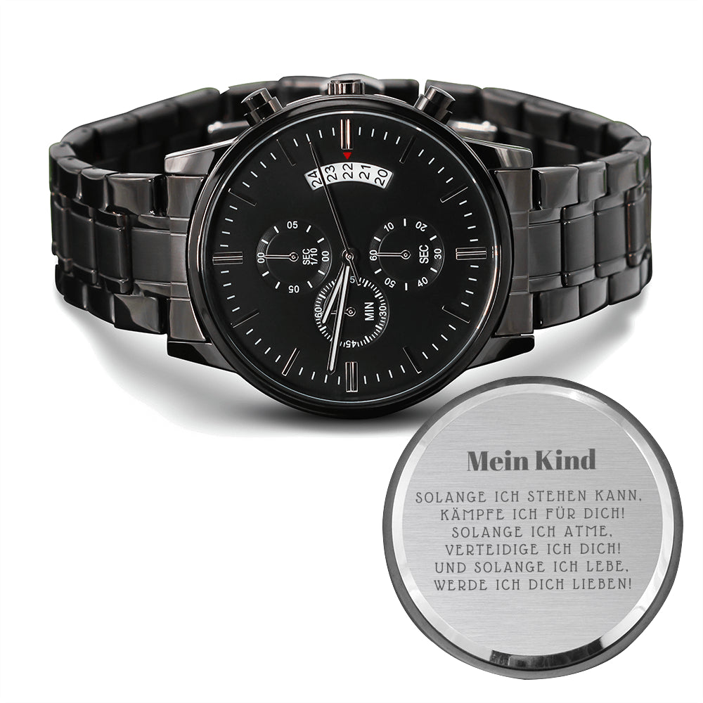 'Solange ich stehen kann' Chronograph Armbanduhr schwarz