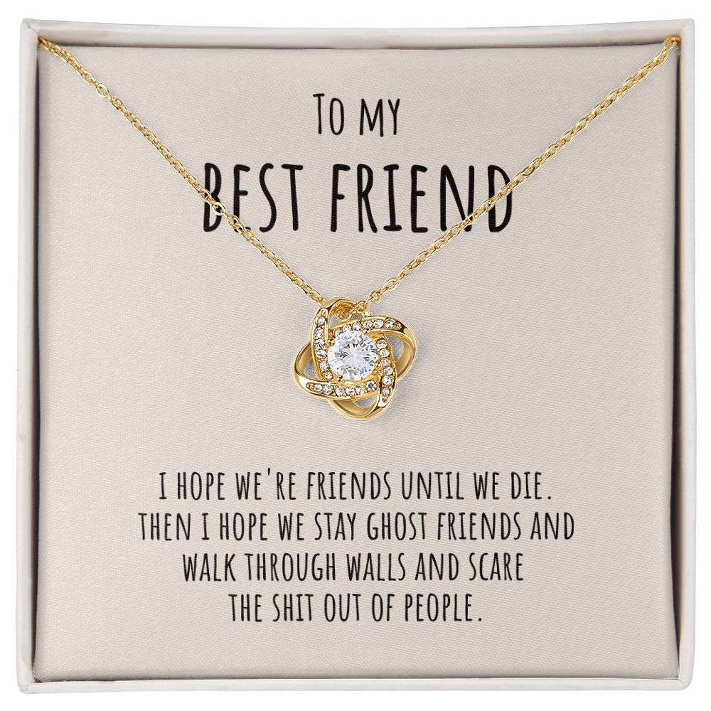 'I hope we are friends' Liebesknoten Halskette