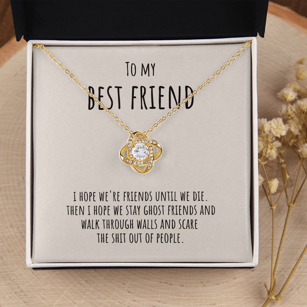 'I hope we are friends' Liebesknoten Halskette