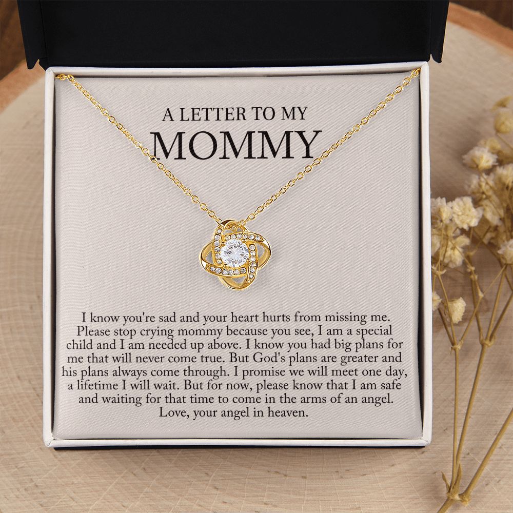 'A letter to my mommy' Liebesknoten Halskette