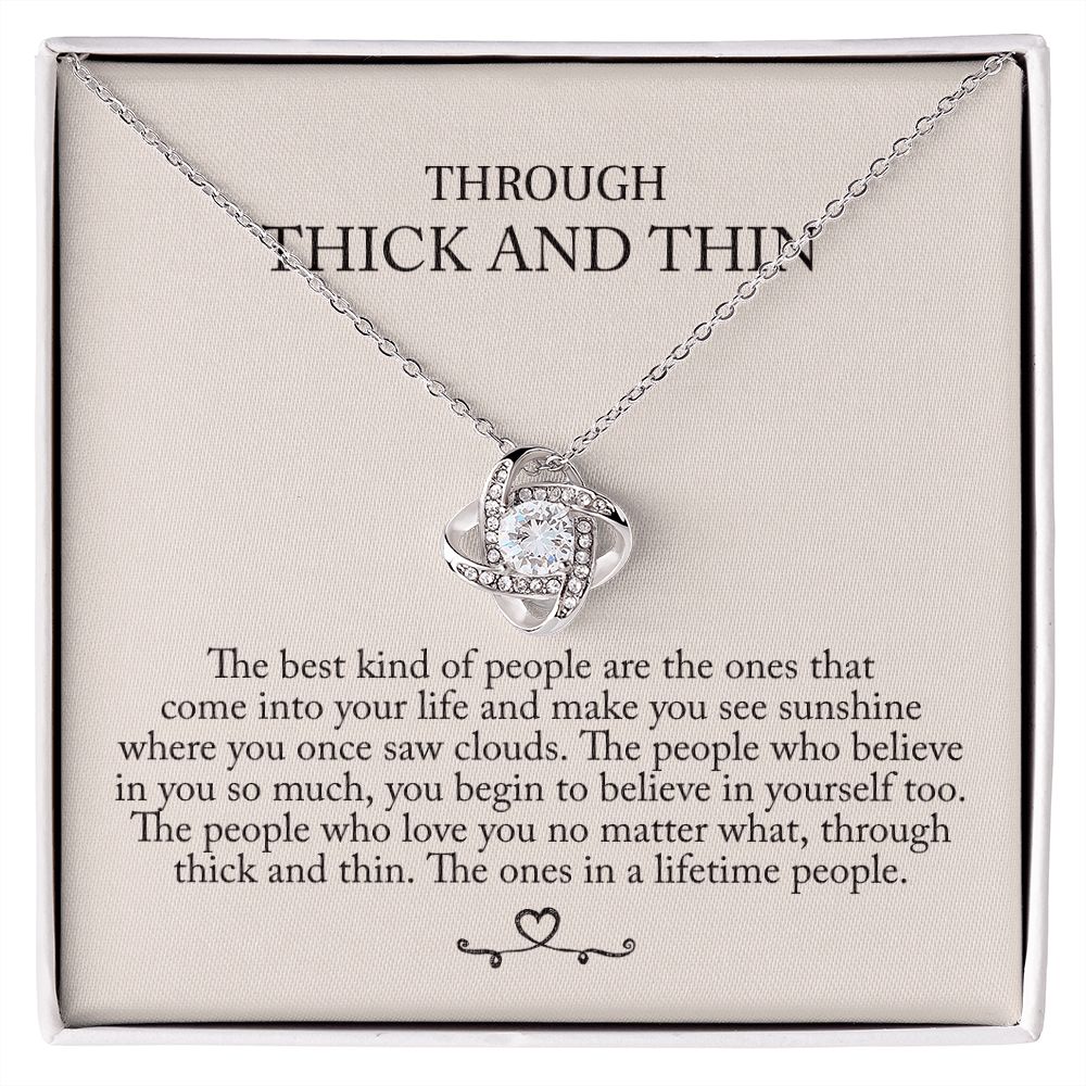 'Through thick and thin' Liebesknoten Halskette