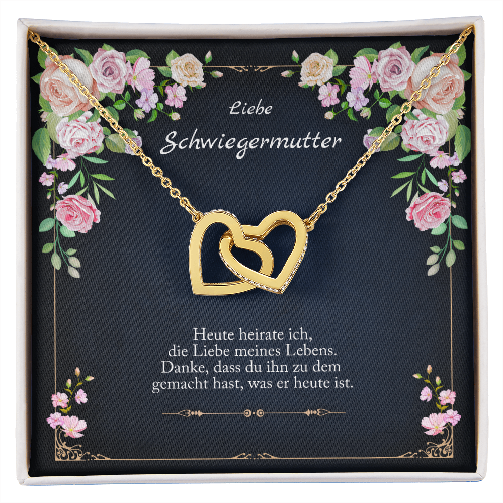 'Die Liebe meines Lebens' Verbundene Herzen Halskette