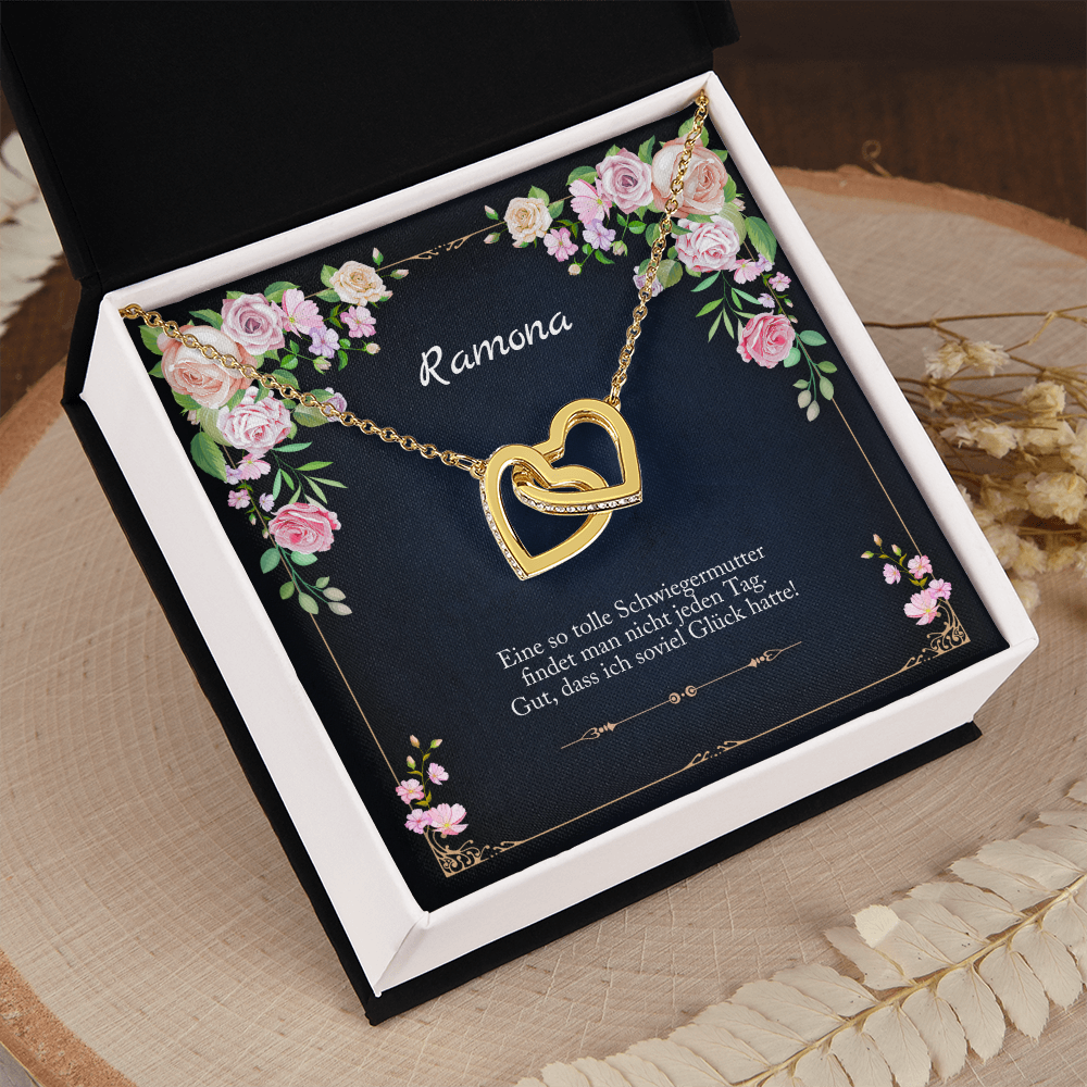 'Tolle Schwiegermutter' Verbundene Herzen Halskette
