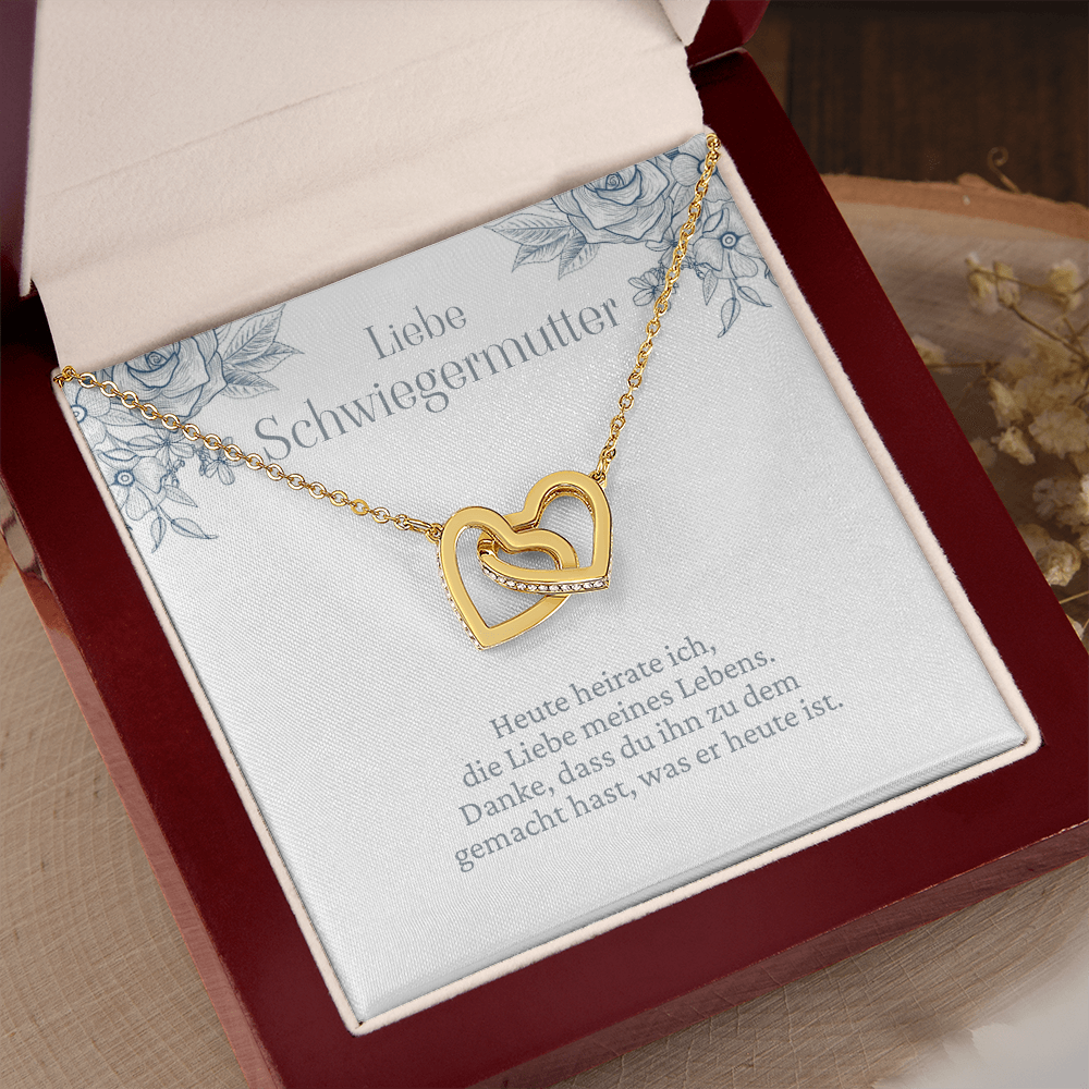 'Die Liebe meines Lebens' Verbundene Herzen Halskette