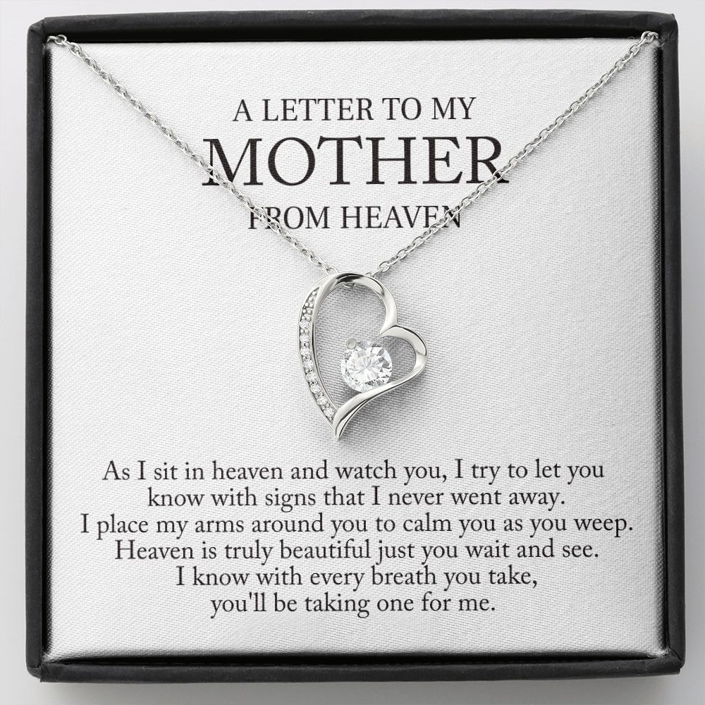 'A letter to my mother' Funkelndes Herz Halskette