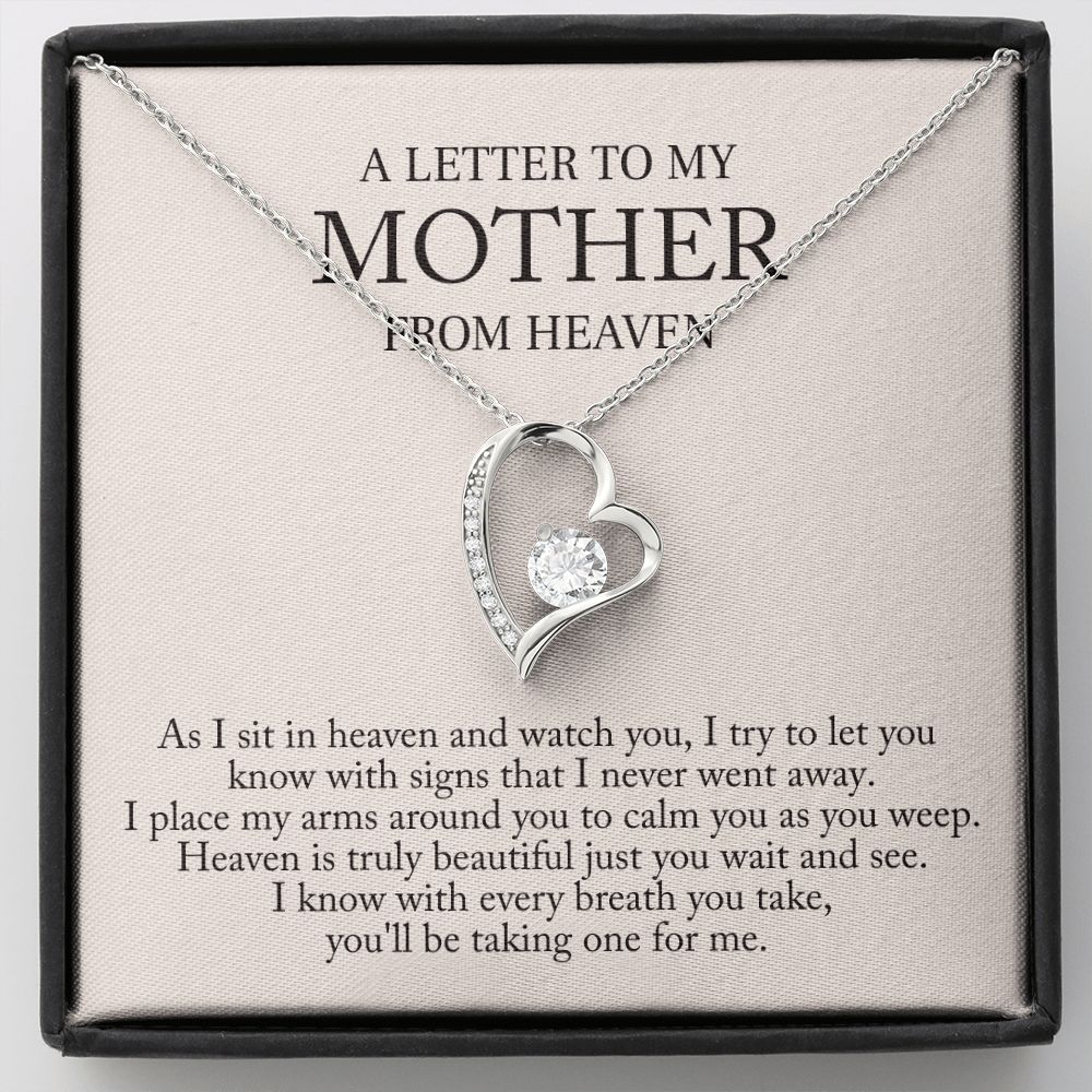 'A letter to my mother' Funkelndes Herz Halskette