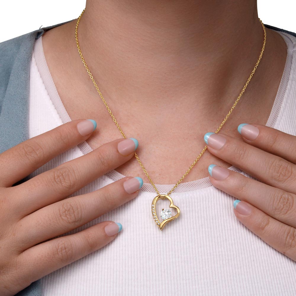 'Tu vas toujours être ma petite fille' Funkelndes Herz Halskette