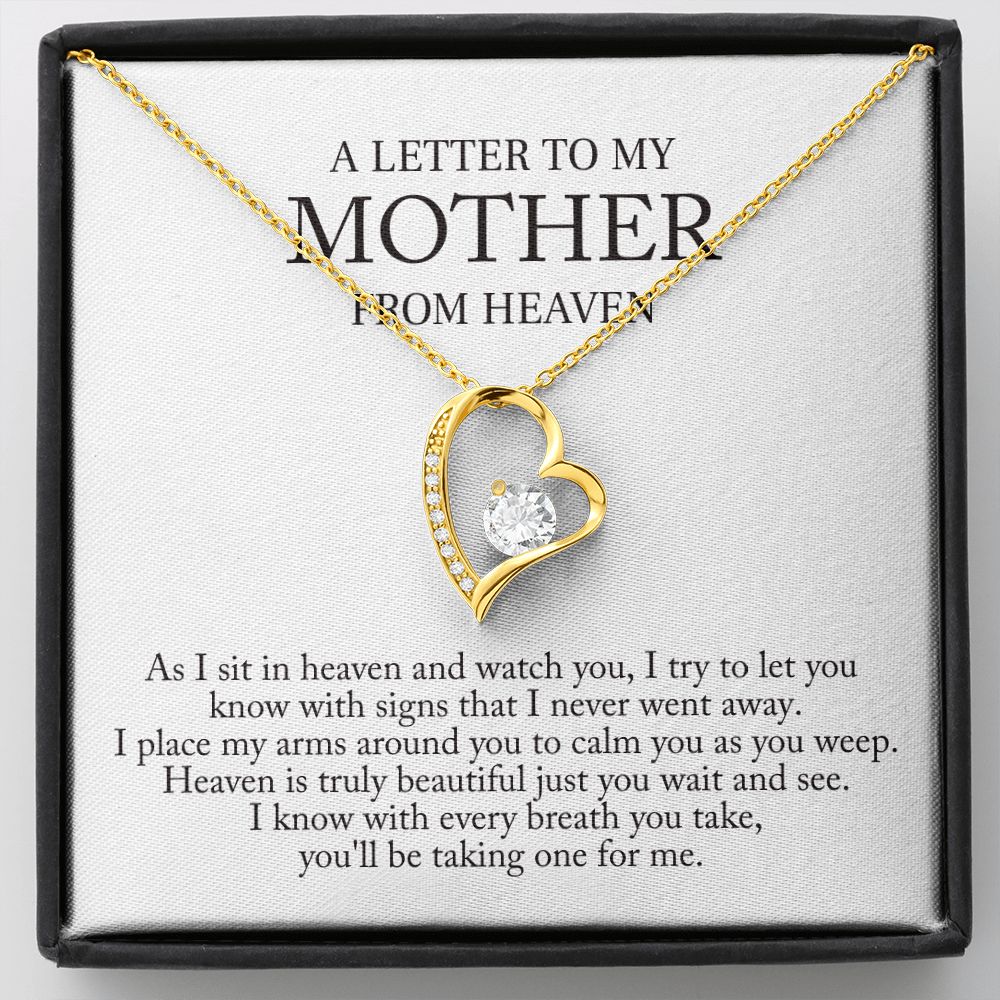 'A letter to my mother' Funkelndes Herz Halskette