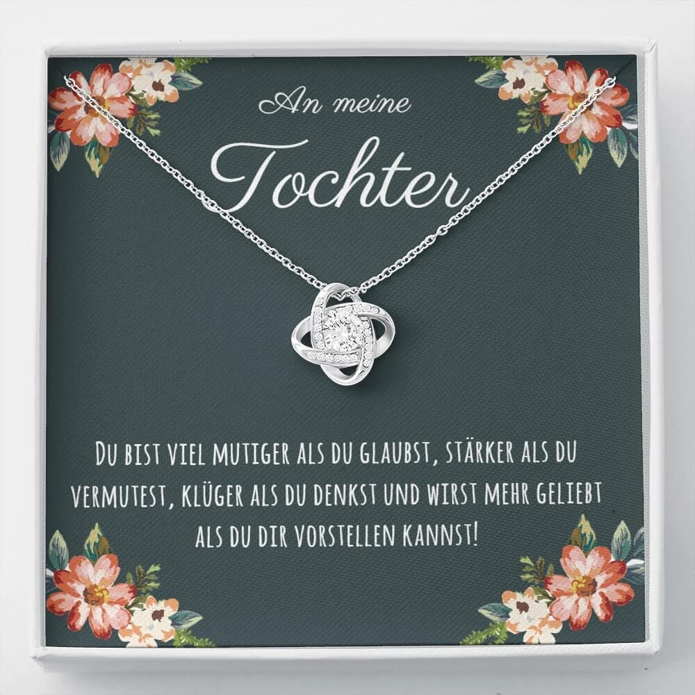 'Du bist viel mutiger als du glaubst' Liebesknoten Halskette