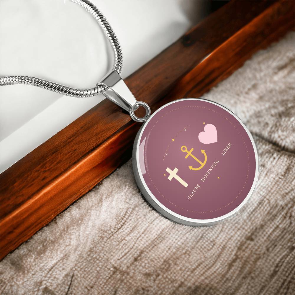 Glaube Hoffnung Liebe Schmuck in Altrosa