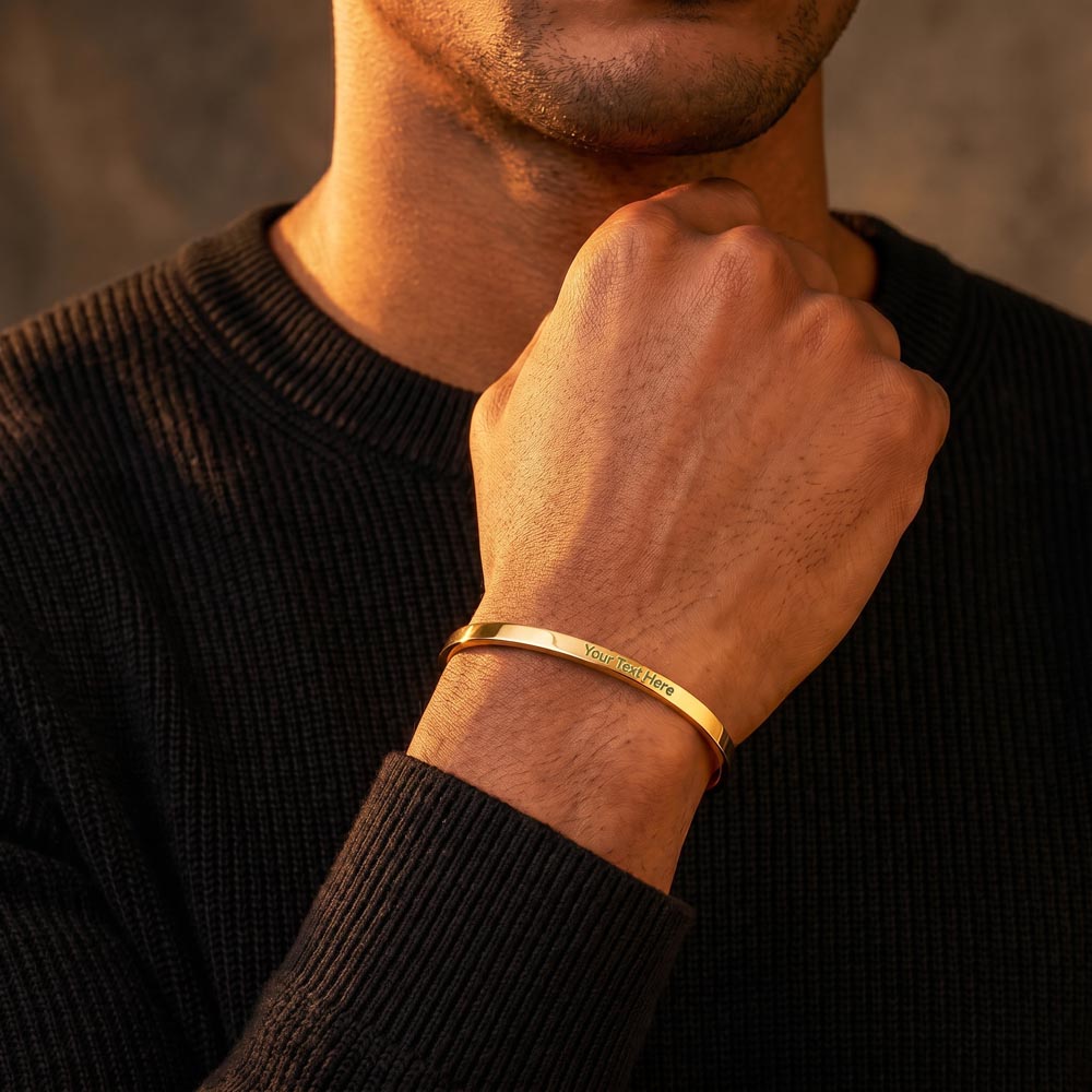 'Vergiss niemals' Armband mit Gravur