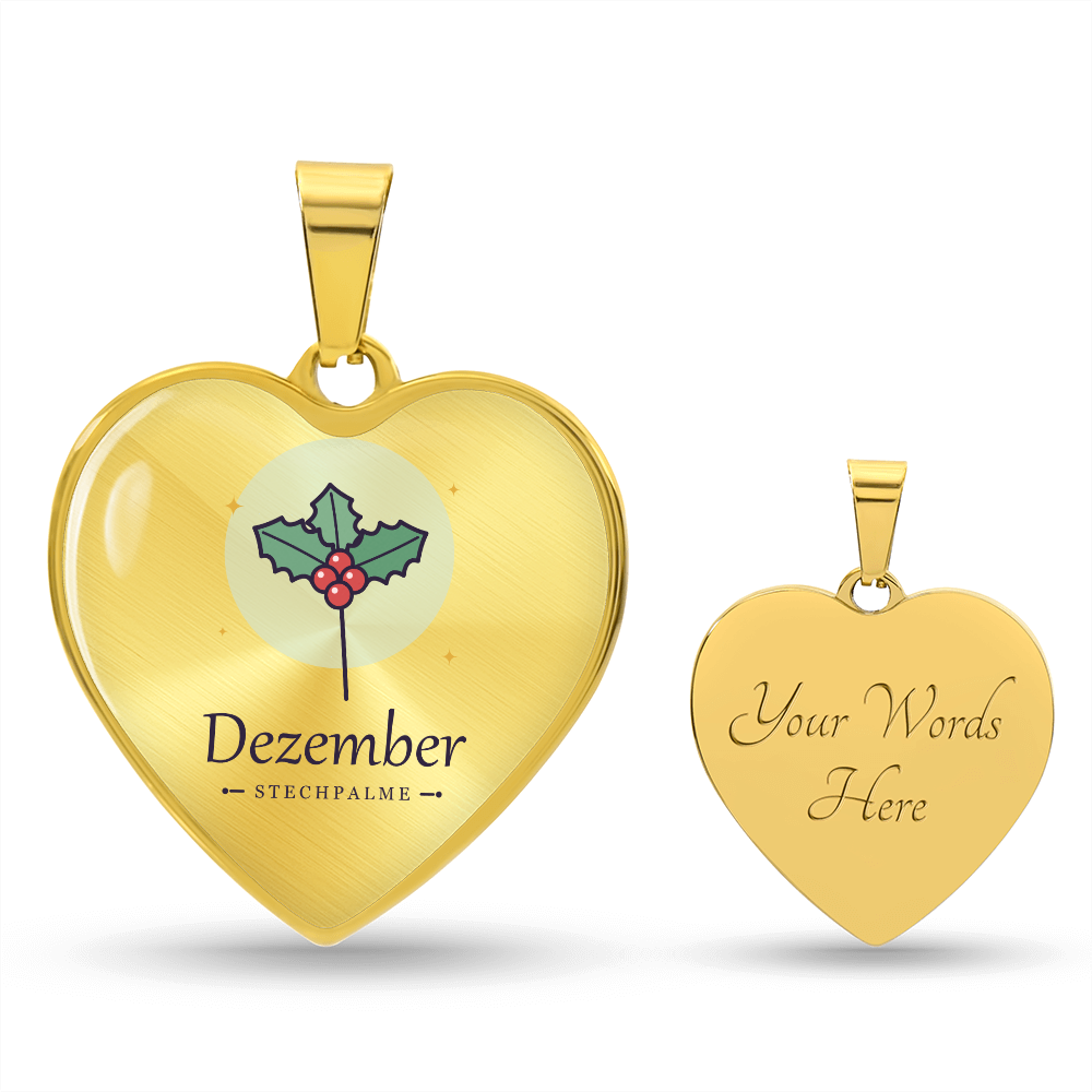 Geburtsblume Dezember Geschenk zu Weihnachten – Herzkette