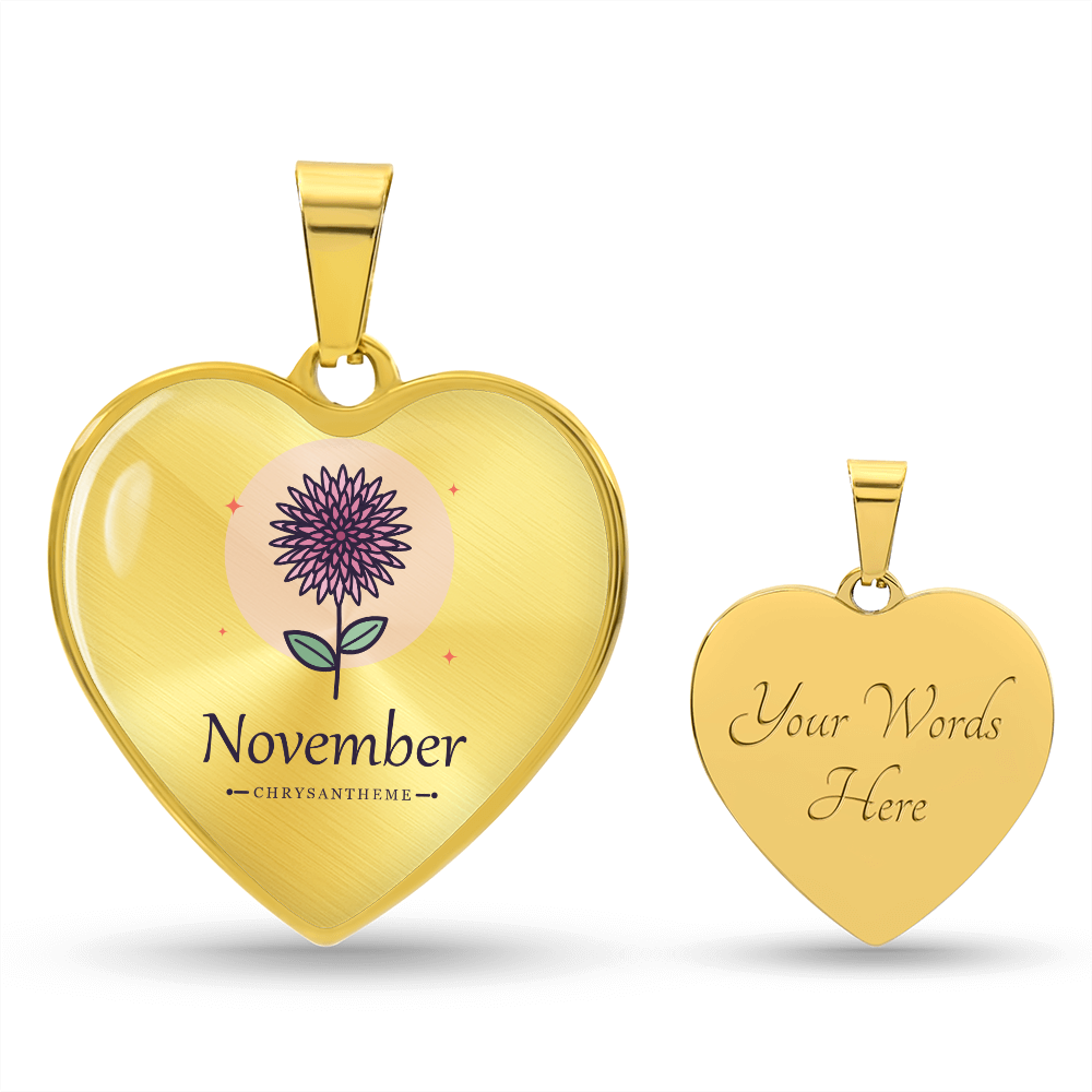 Geburtsblume November Geschenk für die beste Freundin – Herzkette
