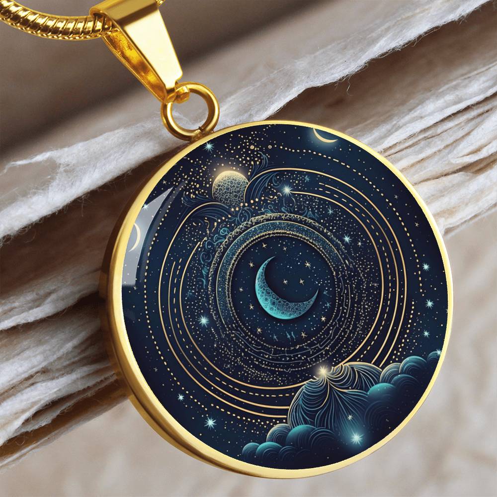 Mond Kettenanhänger mit individueller Gravur