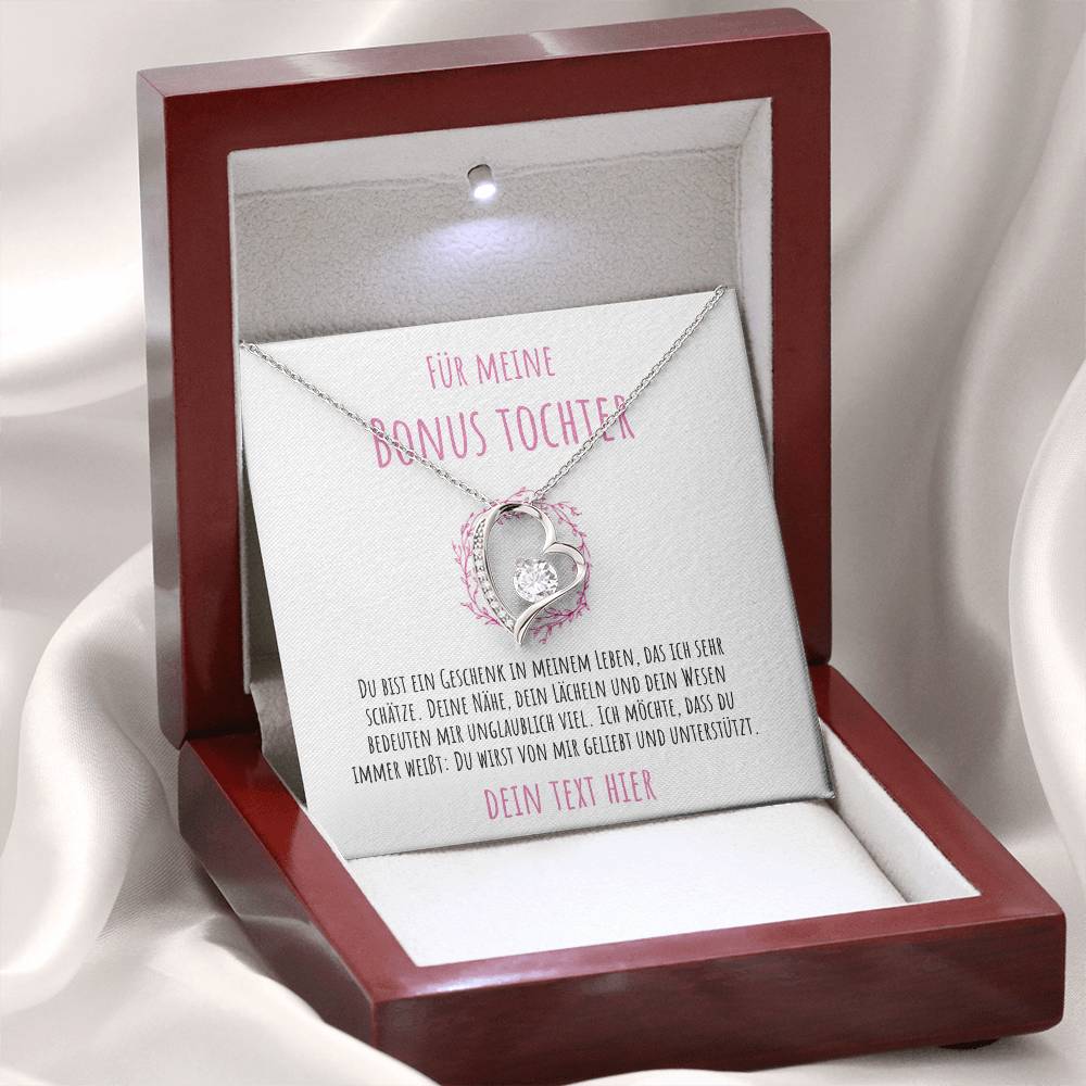 Geschenk für Bonus-Tochter mit Halskette und Karte