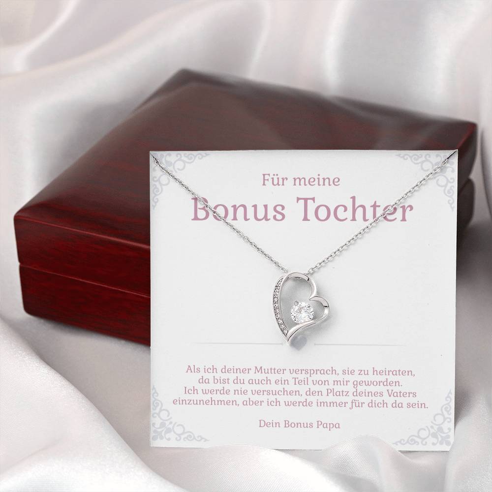 Hochwertiges Schmuck-Geschenk für Bonus-Tochter – Halskette mit Karte und Box