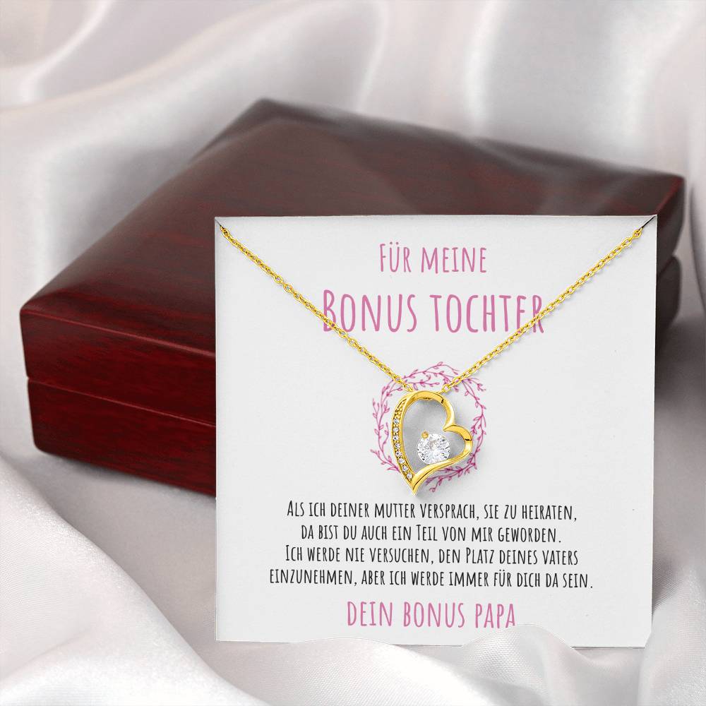 Hochwertiges Schmuck-Geschenk für Bonus-Tochter – Halskette mit Karte und Box